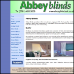 Screen shot of the Abbey Blinds website.