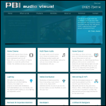 Screen shot of the PBI Audio Visual Ltd website.