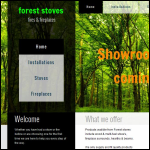 Screen shot of the Forest Stoves website.