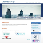 Screen shot of the Clarinet Group website.