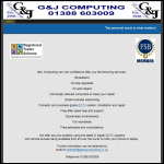 Screen shot of the G & J Computing website.