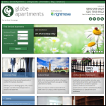Screen shot of the Globe Apartments website.