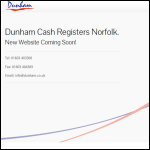 Screen shot of the Dunham Cash Registers Ltd website.