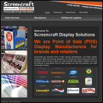 Screen shot of the Screencraft Display Solutions website.