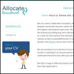 Screen shot of the Allocate Recruitment website.