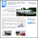 Screen shot of the Speciality Oxygen Service Ltd website.