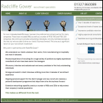 Screen shot of the Radcliffe Gower Ltd website.
