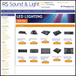 Screen shot of the R S Sound & Light website.
