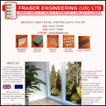Screen shot of the Fraser Engineering (UK) Ltd website.
