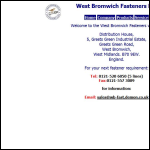 Screen shot of the West Bromwich Fasteners Ltd website.