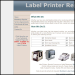 Screen shot of the Label Printer Repairs website.