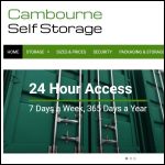 Screen shot of the Cambourne Self Storage website.