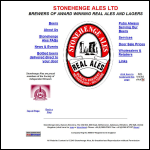 Screen shot of the Stonehenge Ales Ltd website.