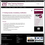 Screen shot of the Elite Training Solutions Ltd website.