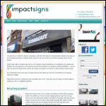 Screen shot of the Impact Sign Services website.