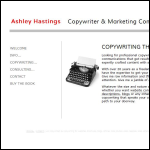 Screen shot of the Ashley Hastings: Copywriter website.