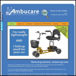 Screen shot of the Ambucare Mobility & Nursing Equipment website.
