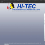 Screen shot of the Hi-tec Welding & Fabrication Services Ltd website.