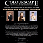 Screen shot of the Colourscape Photographic Backgrounds website.