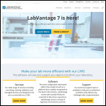Screen shot of the Labvantage Solutions Ltd website.