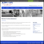 Screen shot of the Aircon Sheet Metal Ltd website.