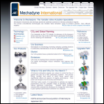 Screen shot of the Mechadyne International Ltd website.