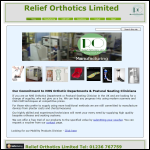 Screen shot of the Relief Orthotics Ltd website.