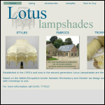 Screen shot of the Lotus Lampshades website.