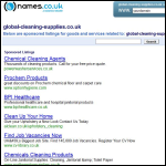 Screen shot of the Global Cleaning Supplies website.