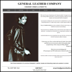 Screen shot of the General Leather Co. website.