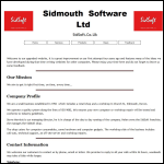 Screen shot of the Sidmouth Software Ltd website.