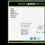 Screen shot of the About You Recruitment Ltd website.