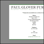 Screen shot of the Paul Glover Furniture Ltd website.