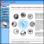 Screen shot of the Sentient Systems Ltd website.