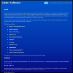 Screen shot of the Sector Software website.
