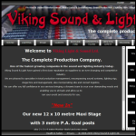 Screen shot of the Viking Sound & Light website.