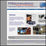 Screen shot of the PROmotivations Visual Technology website.