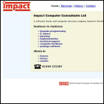 Screen shot of the Impact Computer Consultants Ltd website.