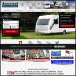 Screen shot of the Somerset Camping & Caravans website.