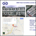 Screen shot of the GNG Foam Converters (Lancs) Ltd website.