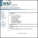 Screen shot of the Esr (Europe) Ltd website.