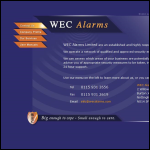 Screen shot of the W E C Alarms Ltd website.
