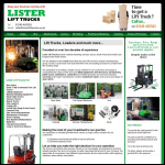 Screen shot of the Lister Lift Trucks Ltd website.