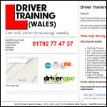 Screen shot of the Driver Training (Wales) website.