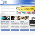 Screen shot of the AP Diesels Ltd website.