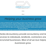 Screen shot of the Charles Accountancy website.