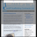 Screen shot of the Cardiff Scaffolding Contracts website.