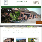Screen shot of the Ryton Farm Holiday Cottages website.