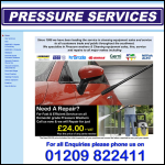 Screen shot of the Pressure Services website.