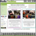 Screen shot of the Radio Facilities website.